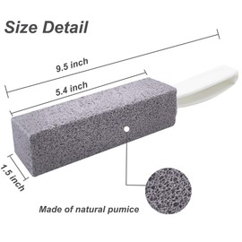 Pumice Stone for Toilet Cleaning with Handle Toilet Stone, Removing Hard Water Rings for Toilet Bowl Pool Bathtub, 4 Pack