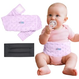Alivio de cólicos y gases para recién nacidos y bebés, envoltura térmica de semillas de lino, almohadilla térmica para bebés para microondas con calid