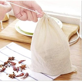 Duehut HLLMX 20 PCSReusable Tea Bag Spice Bags Muslin Bags Unbleached for Herbs Tea Coffee Cooking Brewing Straining Cheesecloth Bone Broth Brew Bags Soup Gravy Broth Stew Bags