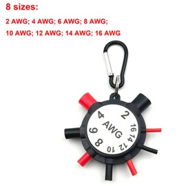 Auyuve Wire Gauge Sample Pack Assorted Set of Sizes AWG 2,4,6,8,10,12,14,16, Home Appliance Circuit Breaker Safety Check, Wire Size awg Chart, Home Inspector Training Measurement Tool