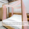 Linentalks Rose Pink Canopy Bed Scarf for Twin Bed, Luxury