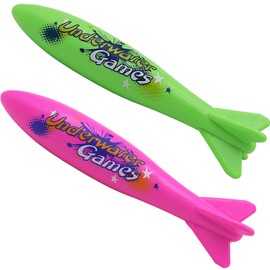 8.86'' Swimming Large Pool Diving Torpedo Toy Underwater Shark Swim Game Pool Toys for Kids Age 3-12 (2 Pack)