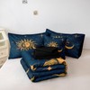 Merryword Blue Sun and Moon Comforter Set Queen 8 Pcs