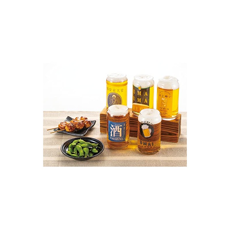 Sunart SAN3882-4 Funny Tableware, Can Shape, Glass, Approx. 12.2 fl