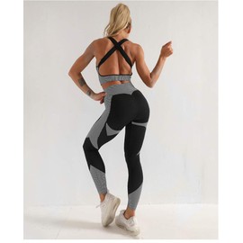 Veriliss 3pcs Seamless Outfit Workout Sets Gym for Women, Fitness Sports School Running Clothes Yoga Sportswear (BlackWhite M)