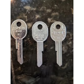 3 × Vintage Curtis B-45 Key Blanks - GM Motors Uncut - Locksmith