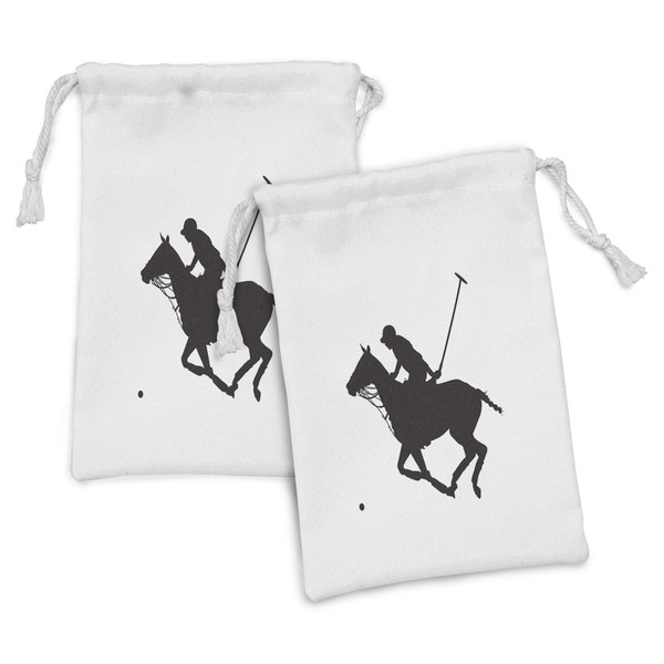 Ambesonne Sports Fabric Pouch Set of 2, Silhouette Illustration of