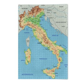 1000 Piece Jigsaw Puzzles for Adults Italy Physical Map Puzzles Educational Games Brain Challenge Home Decoration Jigsaw Puzzles 1000 Pieces for Youth Children Family Games Toy Best Gift