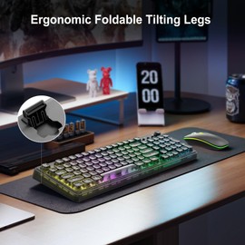 2.4G Wireless Keyboard and Mouse, Wireless Keyboard and Mouse Combo, Click Soft, 2.4GHz Cordless Connection for Windows/PC/Laptop (Black)