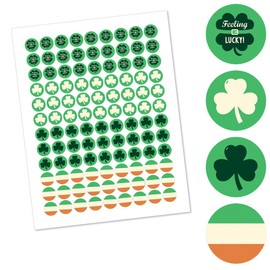 Big Dot of Happiness St. Patrick's Day - Saint Patty's Day Party Round Candy Sticker Favors - Labels Fit Hershey’s Kisses (1 Sheet of 108)