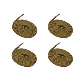 VSUDO 2 Pairs 40" Light Brown Waxed Flat Shoe Laces, 1/4” Wide Flat Cotton Shoelaces for Sneakers or Boots (2 Pairs-Light Brown-100CM)