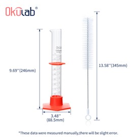 Graduated Cylinder, 4pcs of Vol.100ml, Borosilicate 3.3 Glass Cylinder, Lab Cylinders Glass Measuring Cylinder,MCGS3A1