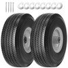 2Pack 10 x 4.10/3.50-4" Solid PU Run-Flat Tire Wheel with