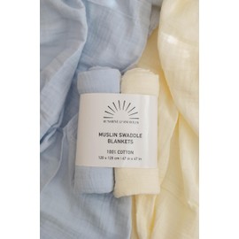 Ultra Soft 100% Cotton Swaddles for Newborns, 2-Pack - Muslin Swaddle Blankets - 47x47 Baby Receiving Blanket - Perfect for Boys & Girls
