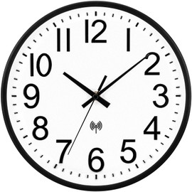 VIVILINEN Radio-Controlled Silent Wall Clock Without Ticking Noises Radio Wall Clock Silent Wall Clock Non-Ticking Hanging Clock for Living Room Bedroom Office Kitchen 30 x 30 cm / 12 Inches (Type 2)