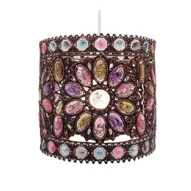 HOMION Easy Fit Antique Moroccan Tilly Design Chandelier Chic Ceiling Light Pendant Shade Crystal Droplet Fitting Decorations Gem Moroccan Style Fitting, Plastic/Metal