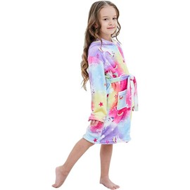 Unicorn Bathrobe for Girls,Premium Flannel Hooded Robe-Unicorn Gifts (6Years,Xiangyun Horse)
