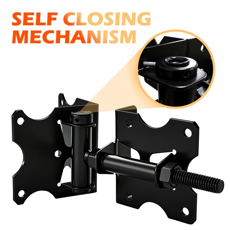 Heavy Duty Self-Closing Gate Hinges for Vinyl & Wooden Fence