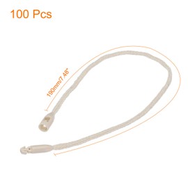 sourcing map Polyester Rope Hang Tag String Snap Lock Pins Loop Price Tag Fastener Plastic Tags Ties 190mm/7.48 Inch Length,1.5mm/0.06 Inch Dia,Pack of 100,Beige