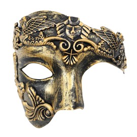 OIDEA Masquerade Mask for Men: Phantom Of The Opera Mask Half Face Roman Warrior Mask Prom Costume Mardi Gras Mask, Gold