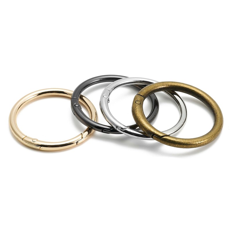 DEVPSISR 8pcs Trigger Spring O Rings Round,Metal Keychain Ring Round