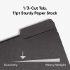 Smead 100 Pack Black Letter Size File Folders 11 Point