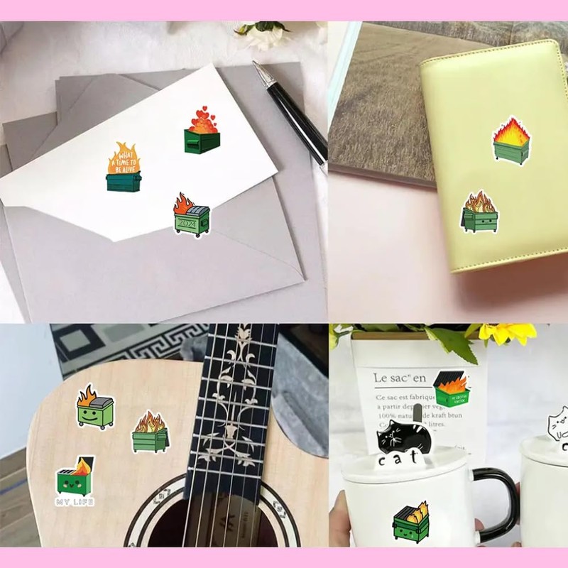 Dumpster Fire Decorative Sticker Roll, 2024 Design, Funny Meme Decals,