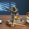 Akulgaci Medieval Knight Pen Holder with Sword, Kneeling King's Guard