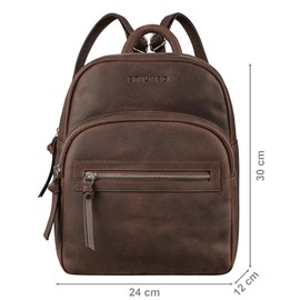 STILORD 'Alba' Small Leather Backpack Women Rucksack Small For Women Vintage Handbag Backpack for City Shopping Genuine Leather, Colour:sapelli - brown