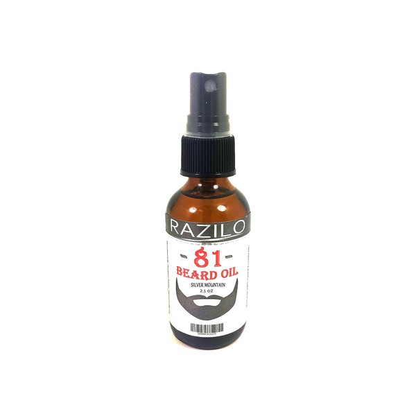 RAZILO 81 SILVER MOUNTAIN FRESH SCENT Beard Oil Spray for Men. Leave-in Beard & Mustache Conditioning Premium Oil Blend that Promotes Healthy Hair Growth; Soften Your Skin & Fights Itch: 2.1 oz Spray
