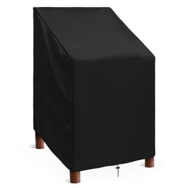 Skyfiree Stacking Outdoor Chair Cover Waterproof for Patio Furniture, 420D Patio Chair Cover Outdoor Chair Cover for All Weather Protection Black, 27.5" L x 27.5" W x 31.5" H/47" H