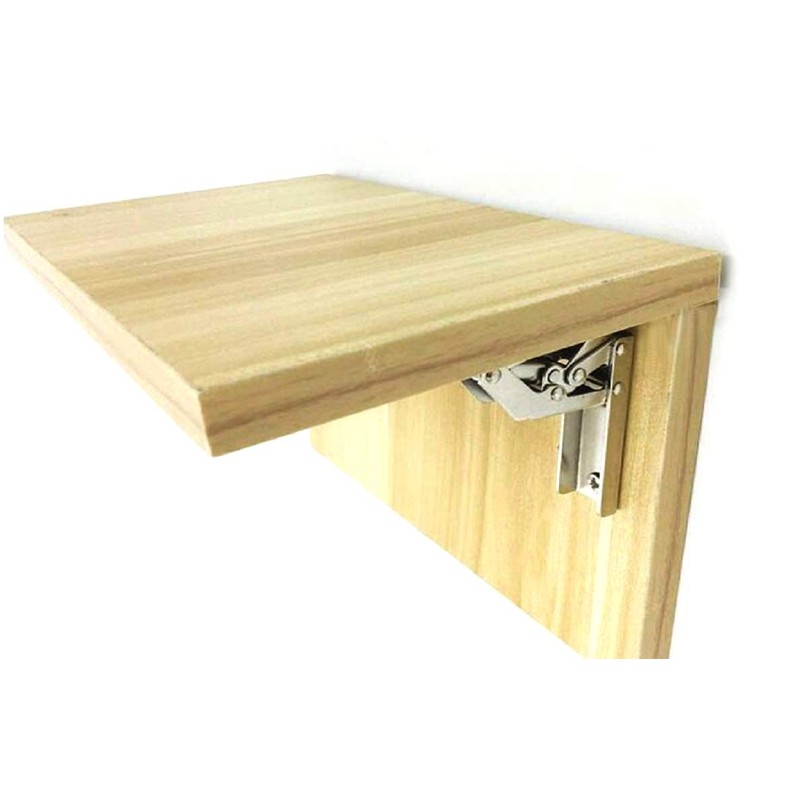 2pcs Stainless Steel 90 Degree Folding Shelf Hinge Bracket Hidden