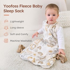 Yoofoss Baby Sleep Sack 6-12 Months, 1.5 Tog Sleep Sack, Fleece Baby Wearable Blanket with 2-Way Zipper, Infant Sleeping Sack, Soft Warm Lightweight(Small)