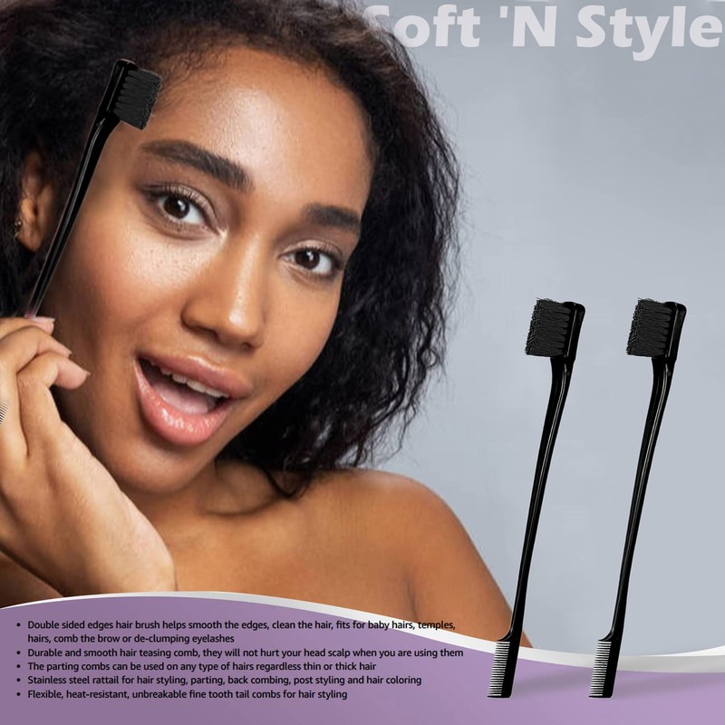 Soft 'N Style Double Sided Edge Control Hair Brush Comb