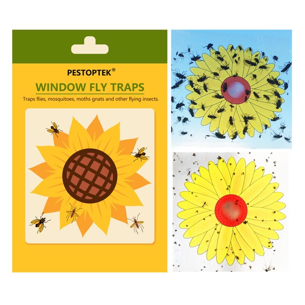 Pestoptek Window Fly Traps, Fruit Fly Traps for Indoors, Paper