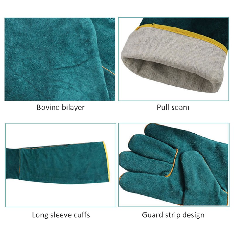 Anti Bite Safety Gloves Long Leather Protective Gloves Pets Grasping