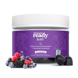 Immune Ready™ Kids Multivitamin Gummies – Mixed Berry Flavor – Sugar-Free Daily Kids Immune Support with Beta Glucan, Elderberry, Vitamin C, D3 & Zinc – Vegan, Non-GMO – 60 Gummies