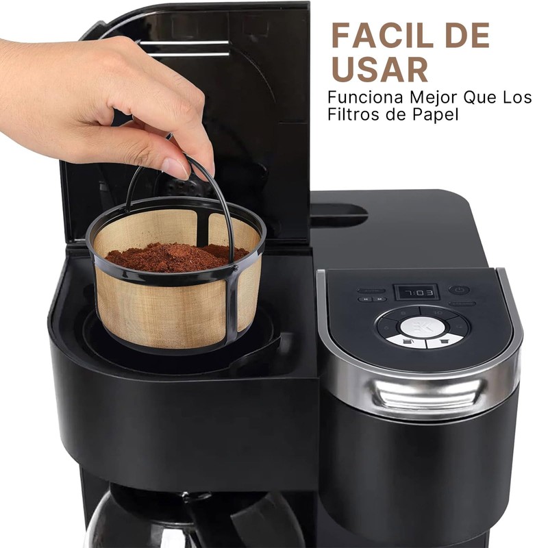 Filtros de Café Reutilizables de Acero Inoxidable, 2 Piezas, para