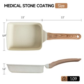 MRZIKPO Nonstick Granite Omelette Skillet - Pancake Pan and Healthy Egg Cooker Suitable for Gas Stove Versatile Breakfast Skillet for Eggs, Pancakes, Plett, Crepes Frying Pan & Induction Cookware