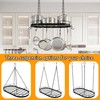 24.4” Metal Pot Rack Hanging, Oval Pan Rack Hanging with
