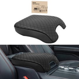 Nilight Center Console Cover Compatible with 2015-2020 Ford F150 2017-2022 F250 F350 F450 PVC Leather Armrest Cover for Car Middle Center Console Pad Car Armrest Box Cover(Bucket Seat Only) -Black