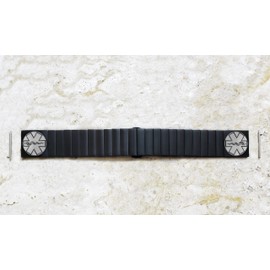 NICKSTON Engraved Strap Band Compatible with Garmin Venu 2 Vivoactive 4 and Forerunner 255 Music Black Stainless Steel Bracelet B-MS2 (6" (152mm) Wrist Size)