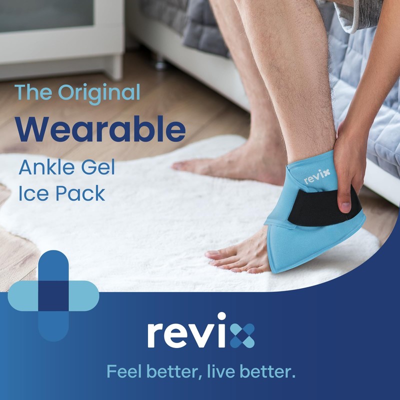 REVIX Ankle Ice Pack Wrap – Reusable Gel Cold Compression
