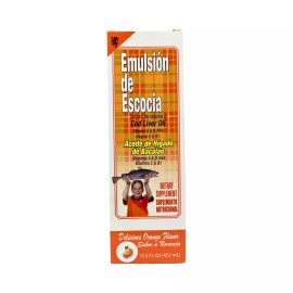 Menper Emulsion De Escocia Cod Liver Oil & Vit A, D & E - Orange Flavor 15.3 fl oz