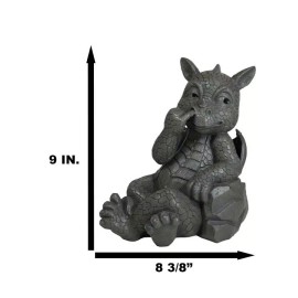 Whimsical Bad Habit Garden Dragon Picking Nose Statue Fantasy Dragons Decor