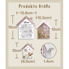 Putuo Decor Haus Deko 3er Set PVC Blumen Design Zuhause Spruch Dekoschilder für Wohnzimmer Fensterbank Flur