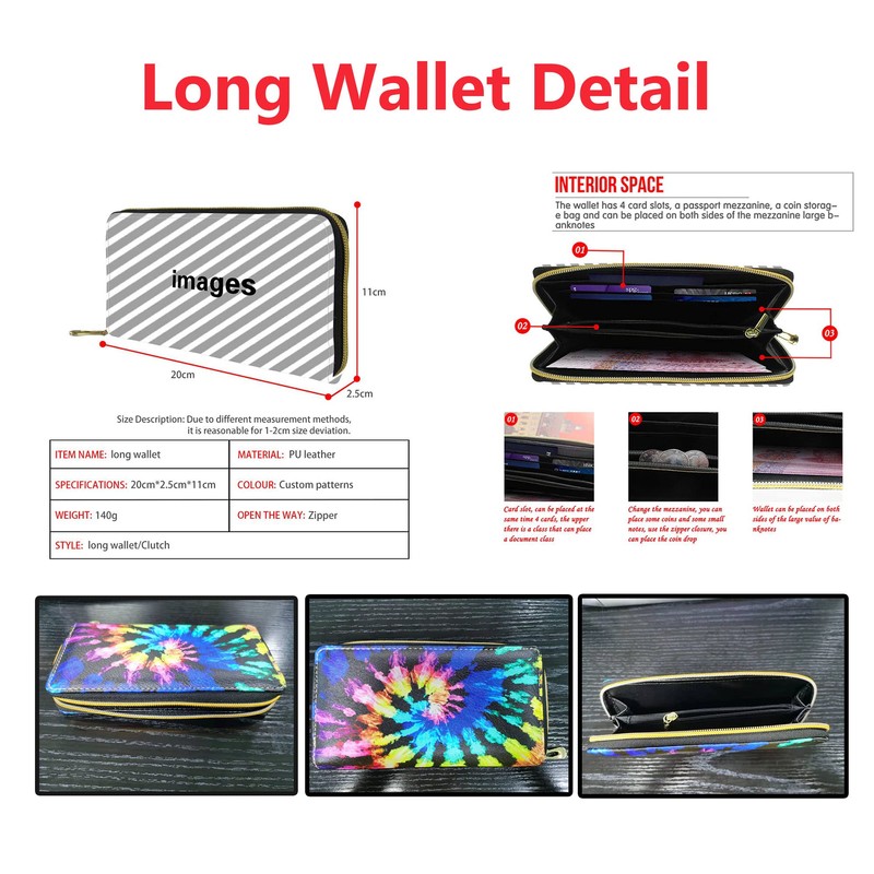 Dolyues Women PU Leather Wallet with Multiple Card Slots and