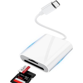 USB C SD TF Card Reader 2-in-1 High Speed High Capacity No Need to Download App Support Transfer Video, Picture, File Micro SD Card Reader Compatible Phone 15/16 Pro Max Pad Pro MacBook Pro/Android