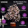 VOOXE Rose Quartz Tree Handmade Healing Gemstone Bonsai Home, Office,