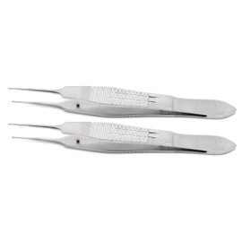 2 Pcs Castroviejo Forceps 4" Suture Tying Surgical 0.3mm & 0.5mm 1x2 Premium Instruments